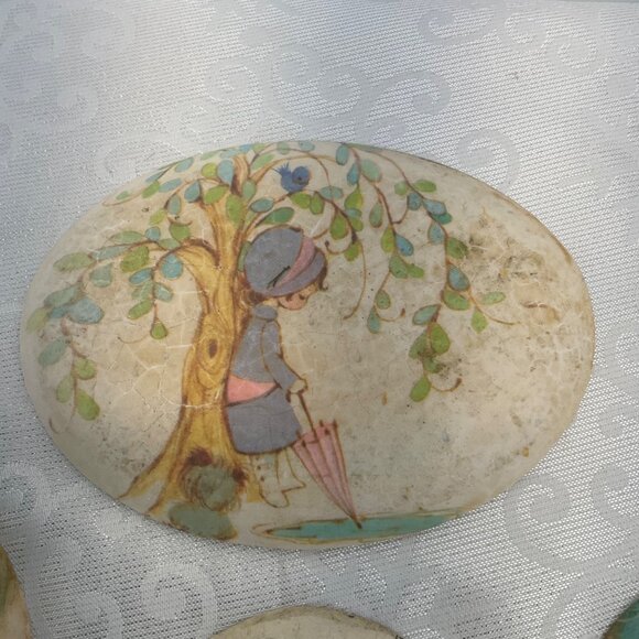 Vintage Holly Hobbie Decoupage Wall Decorations Set/4 - Picture 4 of 10